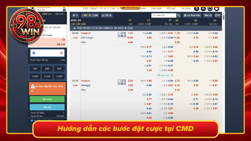 CMD Thể Thao 98WIN - Trải Nghiệm Sảnh Cá Độ Bóng Đá Uy Tín - KECIMO.IM