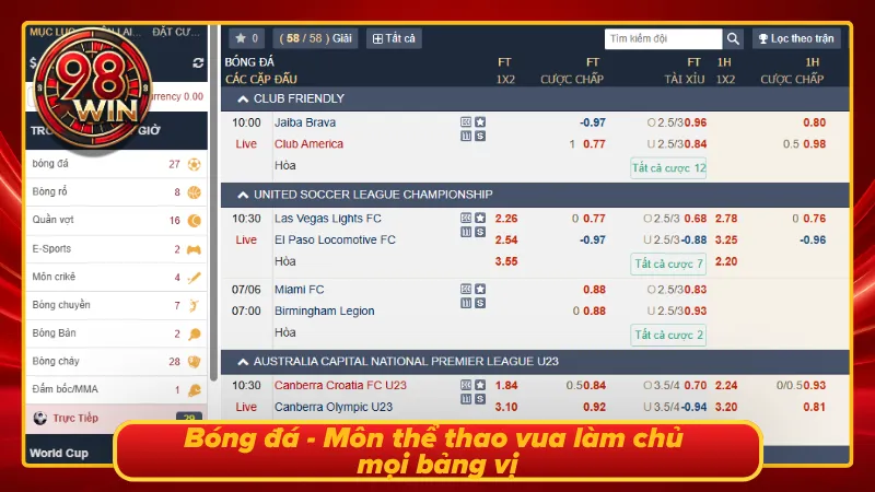 CMD Thể Thao 98WIN - Trải Nghiệm Sảnh Cá Độ Bóng Đá Uy Tín - KECIMO.IM