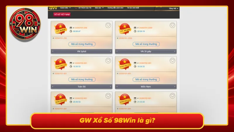 GW Xổ Số 98Win – Điểm Chơi Lô Đề Tỷ Lệ Cao Cho Anh Em 2026 - KECIMO.IM