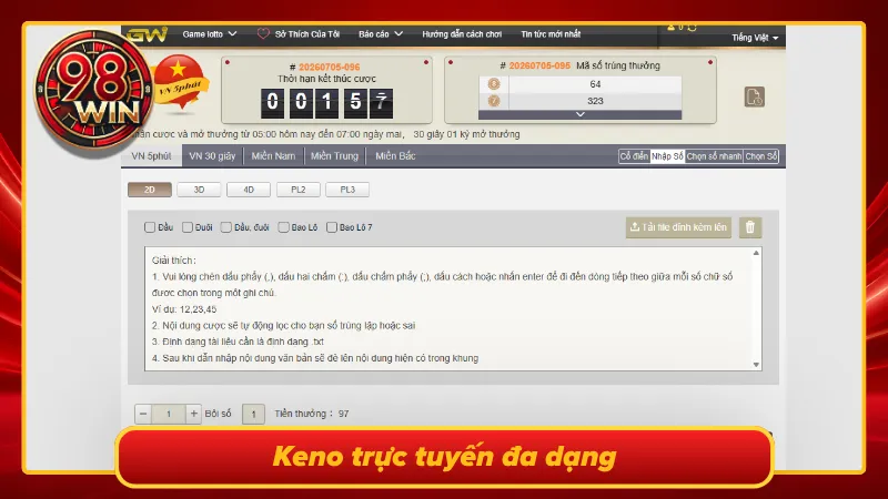 GW Xổ Số 98Win – Điểm Chơi Lô Đề Tỷ Lệ Cao Cho Anh Em 2026 - KECIMO.IM