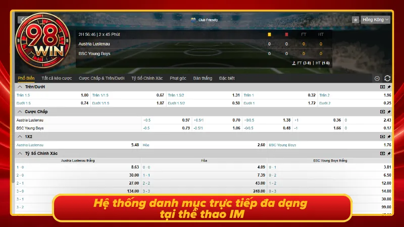 IM Thể Thao 98Win - Trải Nghiệm Cá Cược Đa Dạng Hình Thức - KECIMO.IM