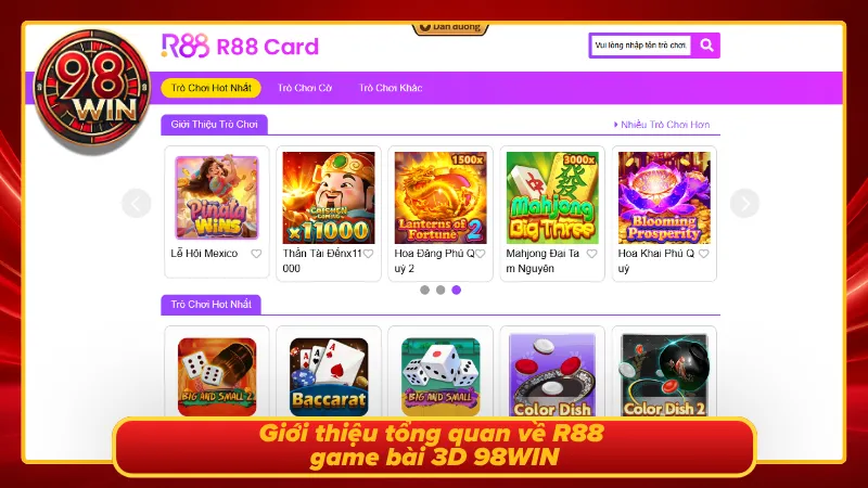R88 Game Bài 3D 98WIN - Sảnh Game 3D Giải Trí Đỉnh Cao - KECIMO.IM